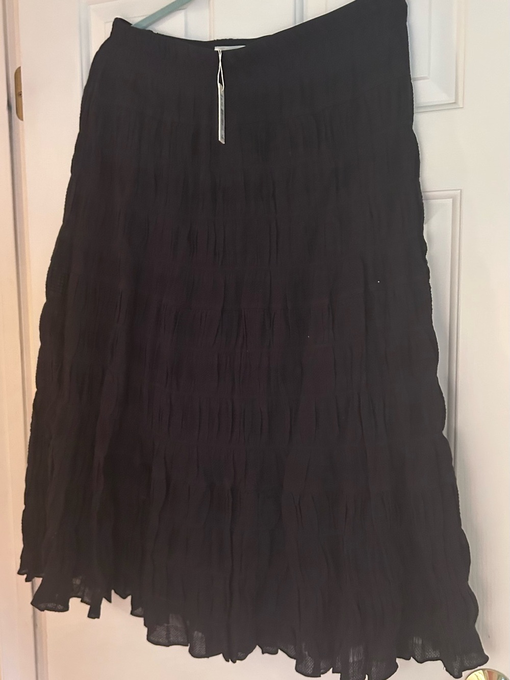Max Studio Black Tiered A-Line Skirt XL